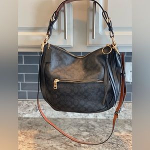 Coach navy leather purse